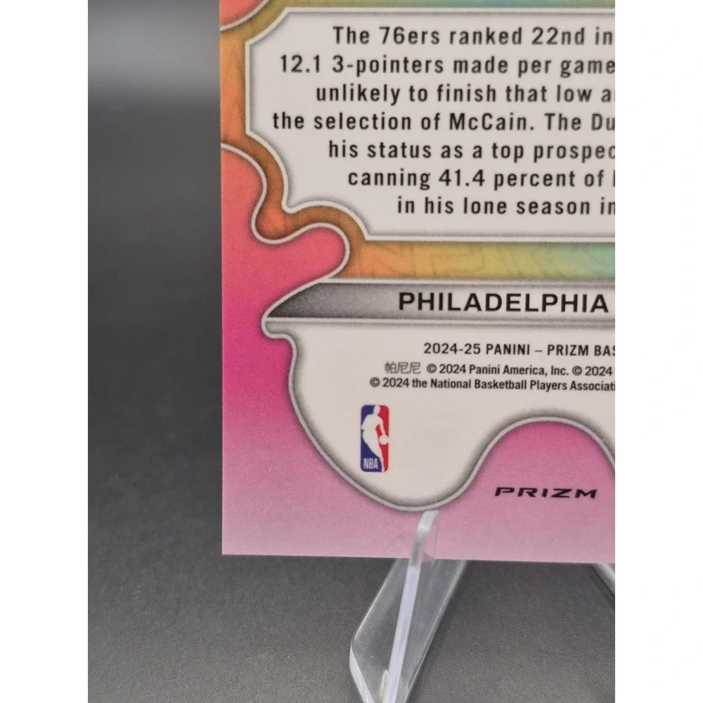 2024-25 Panini Prizm Jared McCain #9 Groovy (RC) Philadelphia 76ers SP CASE HIT